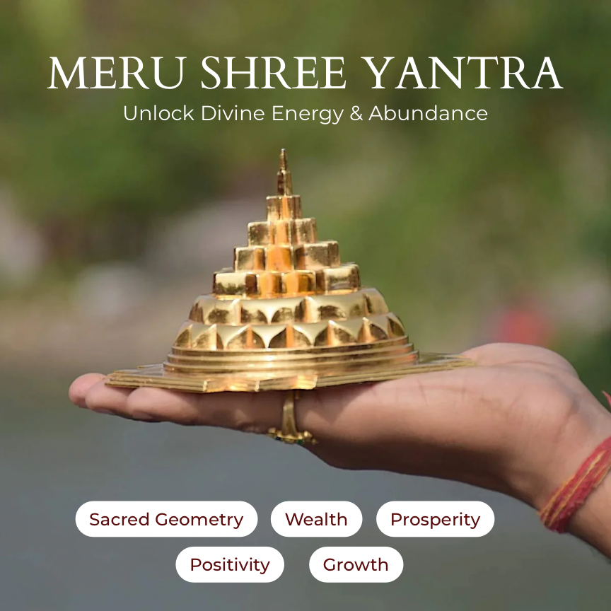 Shreejee Metal Meru Yantra – Sacred 3D Shree Yantra for Wealth, Abundance & Vastu Balance | Energized Lakshmi Yantra for Home & Office
