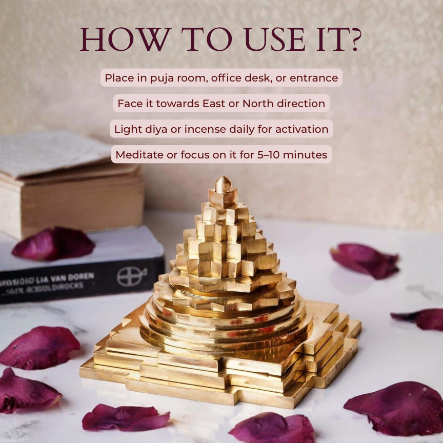 Shreejee Metal Meru Yantra – Sacred 3D Shree Yantra for Wealth, Abundance & Vastu Balance | Energized Lakshmi Yantra for Home & Office
