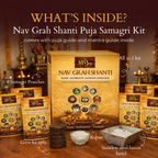 Navgraha Havan Samagri 9-in-1 Self Puja Kit – 9 Days Navgraha Shanti Ritual with Havan Kund, Rare Jadibooti Samagri, Kapur & Mantra Guide for Easy At-Home Havan (No Pandit Needed)