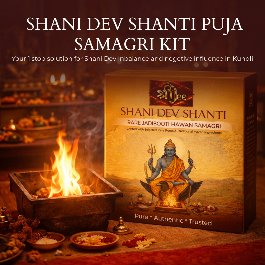 Shani Dev Shanti Havan Samagri 9-in-1 Self Puja Kit – 9 Days Powerful Shani Shanti Ritual with Havan Kund, Rare Jadibooti Samagri, Kapur & Mantra Guide for Easy At-Home Havan (No Pandit Needed)