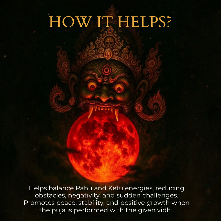 Rahu Ketu Shanti Havan Puja Kit 9-in-1 – 9 days Complete Rahu Ketu Dosh Nivaran Ritual with Havan Kund, Rare Jadibooti Havan Samagri, Kapur & Mantra Guide for Easy At-Home Rahu Ketu Shanti Puja (No Pandit Needed)